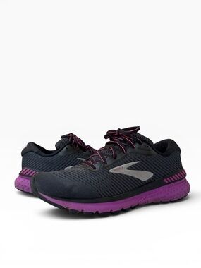 Brooks Adrenaline GTS 20 Low Black Purple Mesh Running Sneakers Women's 10 Wide